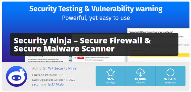 Security Ninja - Tường lửa an toàn & Trình quét phần mềm độc hại an toàn