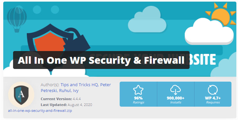 Plugin bảo mật cho wordpress: All in One WP Security & Firewall
