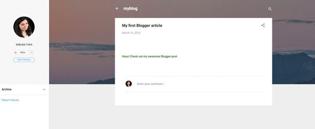 Trang web tạo blog miễn phí blogger