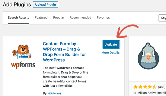 Kích hoạt một plugin WordPress