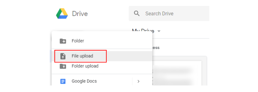 Tải lên tệp Google Drive