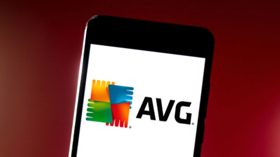 Logo công cụ loại bỏ ransomware AVG hiển thị trên điện thoại thông minh