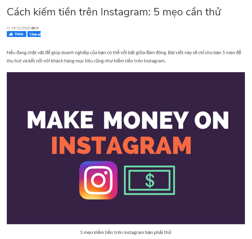 5 cách kiếm tiền trên instagram